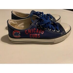 Chicago Cubs Canvas Low Top Sneakers Blue Sz 5